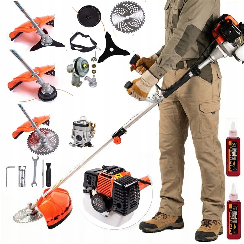 Benzínová krovinorezová kosačka Midori Japan 7,20 HP 42 cm 8 kg 10-v-1 sada